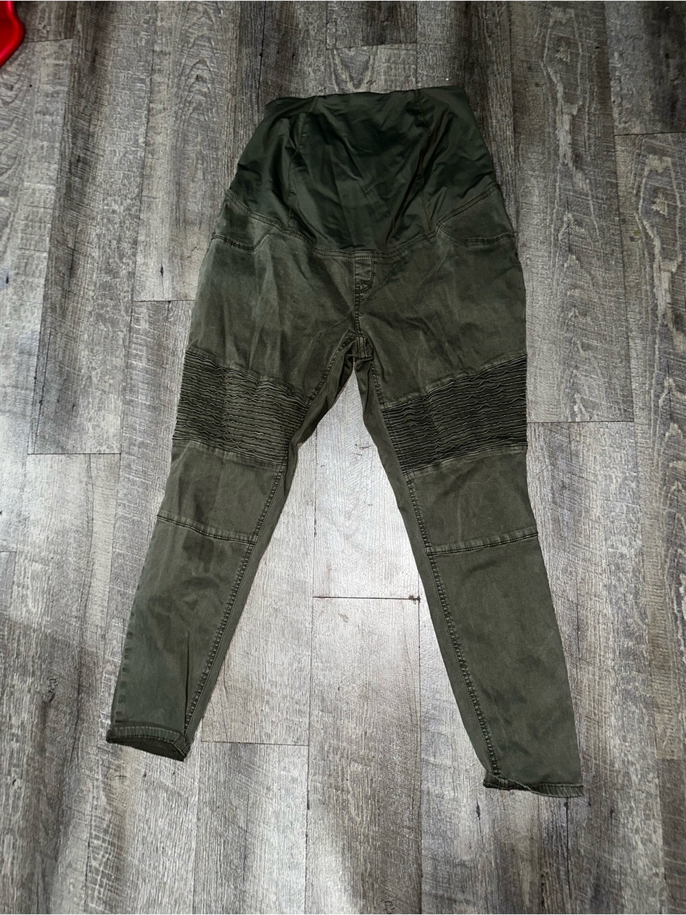 Isabel Maternity by Ingrid & Isabel Olive Green Moto-Style Maternity Cargo Pants